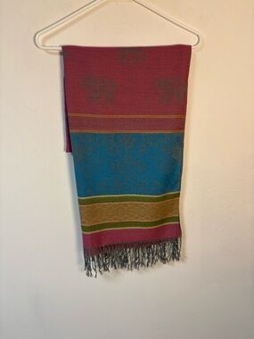 Pashmina Womens 100% Cashmere Scarf Shawl Elephant Floral Design